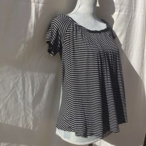 Striped Black/White Off the Shoulder Top